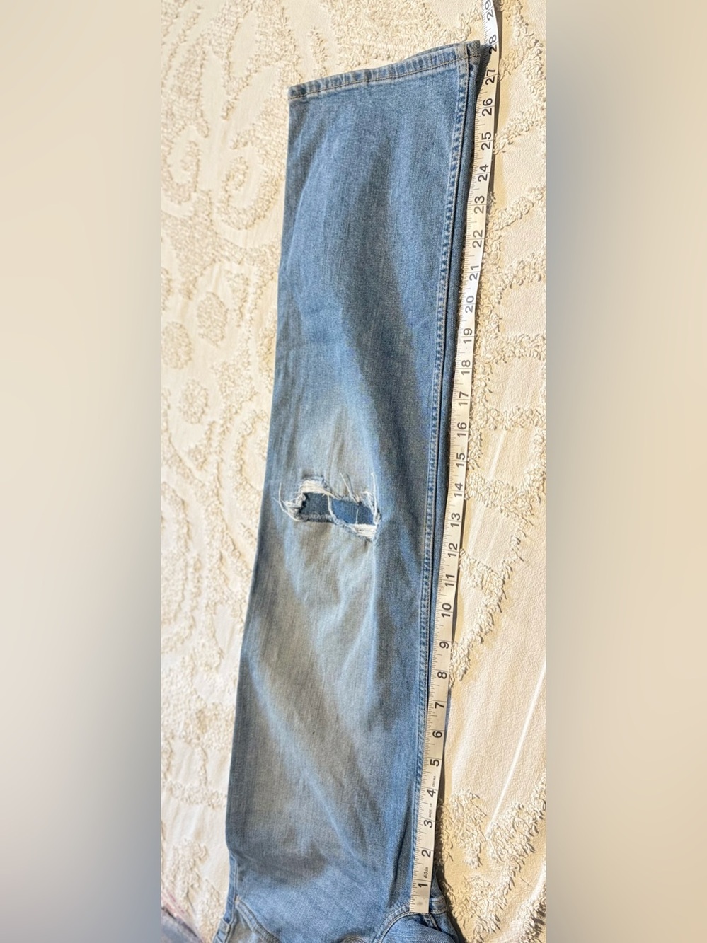 Abercrombie & Fitch Light Blue Ripped Kids Jeans high rise wide leg - Picture 6 of 7